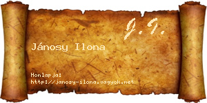 Jánosy Ilona névjegykártya